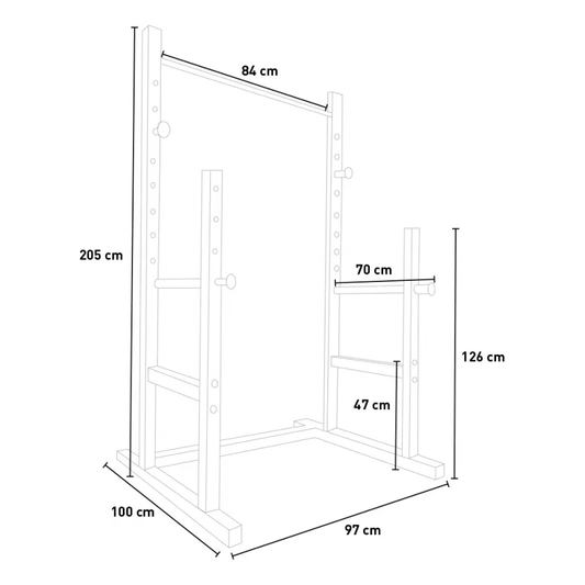 Half Rack with Pull-Up Bar